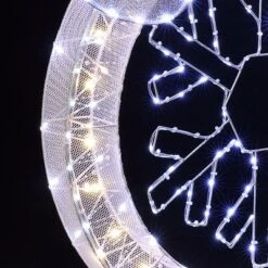 LuxenHome 3Ft Lighted Ornament & Snowflake Wreath, Silver & White Outdoor Christmas Decoration -LuxenHome GUEST 56c96bc0 3d9f 486d 8311 88d0dc00841d