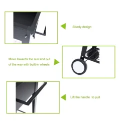 LuxenHome Black Mobile Metal Raised Garden Bed Planter Cart With Legs 12 LuxenHome Black Mobile Metal Raised Garden Bed Planter Cart With Legs -LuxenHome GUEST 58642d1a b3a7 4247 8cea 62029239a461