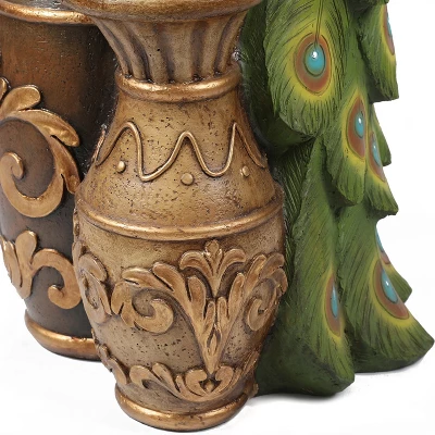 LuxenHome Peacock And Urns Resin Outdoor Fountain With LED Lights 4 LuxenHome Peacock And Urns Resin Outdoor Fountain With LED Lights - Image 4