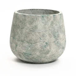 LuxenHome Round Cement Planter – Rustic Gray Pot With Drainage Hole & Plug For Indoor/Outdoor Plants -LuxenHome GUEST 59ea8296 541a 44ee 9280 830e311412da