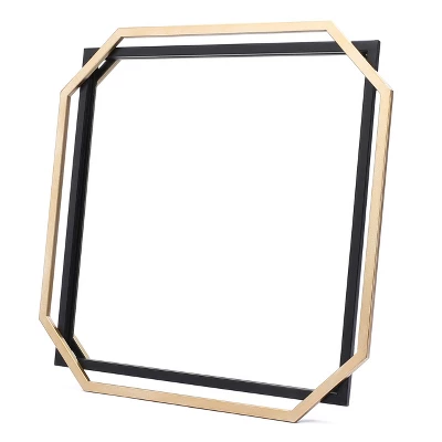 LuxenHome Gold And Black Metal Floating Frame Wall Accent Mirror Vanity Mirror 8 LuxenHome Gold And Black Metal Floating Frame Wall Accent Mirror Vanity Mirror - Image 8