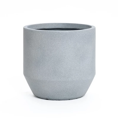 LuxenHome Minimalist Gray Outdoor Planter – Tapered Round MgO Pot With Plug 8 LuxenHome Minimalist Gray Outdoor Planter – Tapered Round MgO Pot With Plug - Image 8