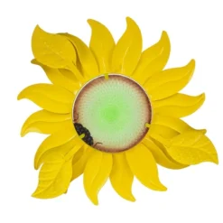 LuxenHome Sunflower Metal And Glass Outdoor Wall Decor 21 LuxenHome Sunflower Metal And Glass Outdoor Wall Decor -LuxenHome GUEST 5ae9e94a 7c36 4260 aae7 fccb74661736