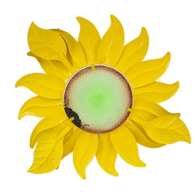 LuxenHome Sunflower Metal And Glass Outdoor Wall Decor 11 LuxenHome Sunflower Metal And Glass Outdoor Wall Decor - Image 11