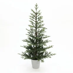 LuxenHome 5.5Ft Pre-Lit Artificial Fir Christmas Tree, Realistic Green Branches & Decorative Planter -LuxenHome GUEST 5c97e90d 5a93 4721 b950 73d6873dd219