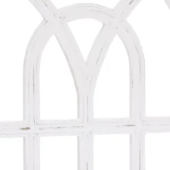 LuxenHome Distressed White Wood Vintage Arched Window Wall Home Decor -LuxenHome GUEST 5cb28663 7c12 4fa9 b48c c4425a56ab0b