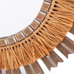LuxenHome 24" Round Boho Style Raffia Accent Wall Mirror Wall Decor Home Decor 15 LuxenHome 24" Round Boho Style Raffia Accent Wall Mirror Wall Decor Home Decor -LuxenHome GUEST 5d4ea148 2757 4e62 a8b7 c1c656cebe29