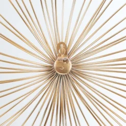 LuxenHome Gold Abstract Flower 16.7" Round Metal Wall Decor -LuxenHome GUEST 5d967f7c f337 41b7 a67f 7ac769784649