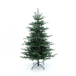LuxenHome 6Ft Pre-Lit Artificial Fir Christmas Tree, Green Branches With Warm Lights & Metal Stand -LuxenHome GUEST 5de2c54c b81a 4da2 9a46 d18ee8ebfae9