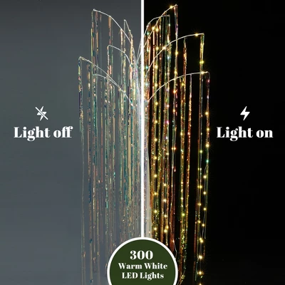 LuxenHome 6Ft White Willow Artificial Tree With 10 Pre-Lit Branches Multicolored 3 LuxenHome 6Ft White Willow Artificial Tree With 10 Pre-Lit Branches Multicolored - Image 3