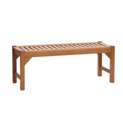 LuxenHome Natural Solid Wood 47.2-Inch Long Rectangle Sloping Seat Outdoor Bench 17 LuxenHome Natural Solid Wood 47.2-Inch Long Rectangle Sloping Seat Outdoor Bench -LuxenHome GUEST 600fd150 1017 44ec a84d 013a0cbcfa8a