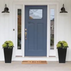 LuxenHome Square Tapered 24.2" Tall Planter Black 24 LuxenHome Square Tapered 24.2" Tall Planter Black -LuxenHome GUEST 6021d8db ae4b 490a a57f 7d0739354b47