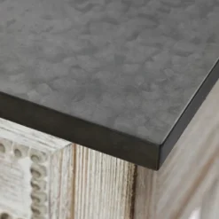 LuxenHome Distressed White Wood And Metal 3-Drawer 1-Shelf Console And Entry Table -LuxenHome GUEST 617df8a9 0a81 4348 82c3 e00b630b7f6e