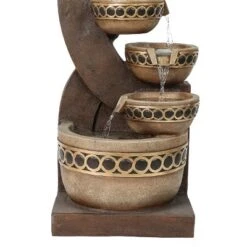 LuxenHome Brown Resin Cascading Pitchers Outdoor Fountain -LuxenHome GUEST 61e00dd4 d236 4c1d 85f2 fc590aa251b3