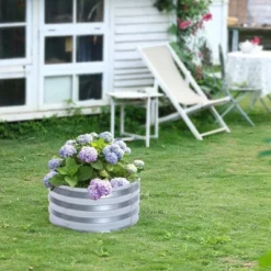 LuxenHome 2ft Round Galvanized Metal Raised Garden Bed Planter -LuxenHome GUEST 61faa0bb 480e 4d9f 91fd 9fbfecdb6eb5
