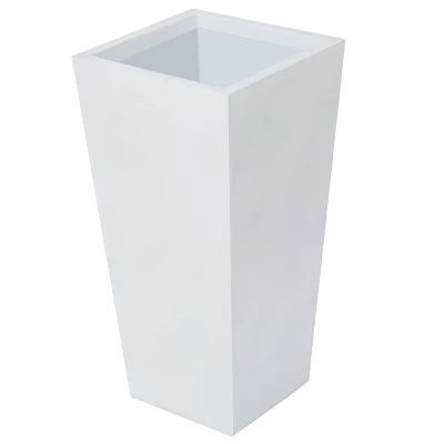 LuxenHome Square Tapered 24.2" Tall Planter Black 2 LuxenHome Square Tapered 24.2" Tall Planter Black - Image 2