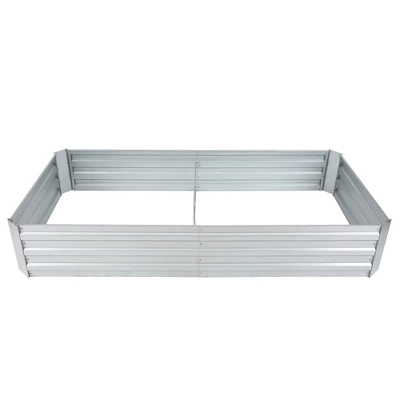 LuxenHome 6ft Rectangular Galvanized Metal Raised Garden Bed Silver 9 LuxenHome 6ft Rectangular Galvanized Metal Raised Garden Bed Silver - Image 9
