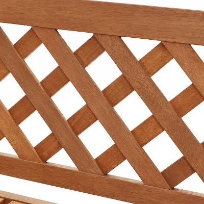 LuxenHome Laguna Solid Wood Outdoor Loveseat Park Bench 8 LuxenHome Laguna Solid Wood Outdoor Loveseat Park Bench - Image 8