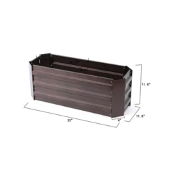 LuxenHome Brown Metal 32" X 11.8" Rectangular Garden Bed 13 LuxenHome Brown Metal 32" X 11.8" Rectangular Garden Bed -LuxenHome GUEST 65e04dd1 ef74 4b96 b906 3de552c119b6