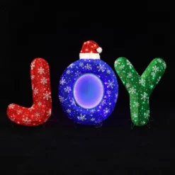 LuxenHome 3-Piece Multi-Color JOY Holiday Decoration With Lights For Indoor And Outdoor Red, Blue, Green -LuxenHome GUEST 6684a5c1 200b 4a34 9f7d 4d7c41b80af5