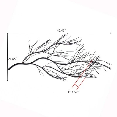 LuxenHome Black Metal Branch Wall Art Home Decor 4 LuxenHome Black Metal Branch Wall Art Home Decor - Image 4