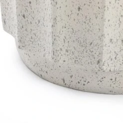 LuxenHome Off White With Gray Cement Round Side Table -LuxenHome GUEST 68d98079 db40 47f4 9778 853444a39188