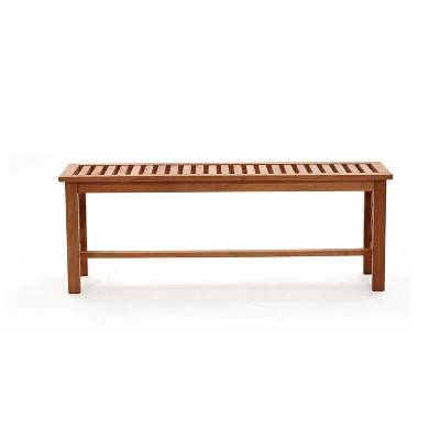 LuxenHome Carmel Solid Wood Outdoor Backless Dining Bench 10 LuxenHome Carmel Solid Wood Outdoor Backless Dining Bench - Image 10