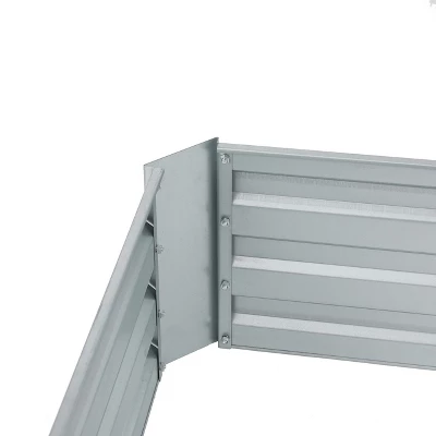LuxenHome 6ft Rectangular Galvanized Metal Raised Garden Bed Silver 6 LuxenHome 6ft Rectangular Galvanized Metal Raised Garden Bed Silver - Image 6