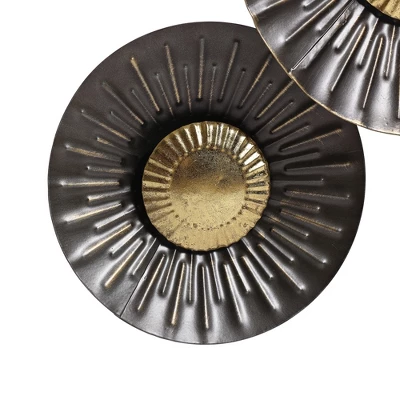 LuxenHome 41.3" W Brown And Gold Metal Abstract Flower Wall Decor 8 LuxenHome 41.3" W Brown And Gold Metal Abstract Flower Wall Decor - Image 8