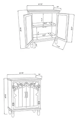 LuxenHome Farmhouse White Wood 2-Door Accent Storage Cabinet. 2 LuxenHome Farmhouse White Wood 2-Door Accent Storage Cabinet. - Image 2