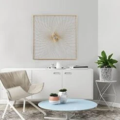 LuxenHome Gold Metal Spiral Flower Square Frame Wall Decor -LuxenHome GUEST 6c708b7c ba2f 4d3b bf8f ae90d116ab46