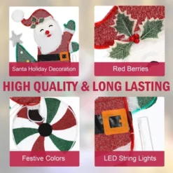 LuxenHome Santa On Peppermint Bike Lighted Holiday Decoration Multi-Color -LuxenHome GUEST 6cdb63f2 8e81 4d0f a331 ff9246c7a43a