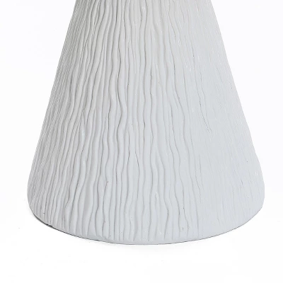 LuxenHome White And Speckled Gray MgO 15.75" Round Side Table 5 LuxenHome White And Speckled Gray MgO 15.75" Round Side Table - Image 5