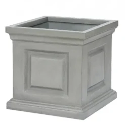 LuxenHome Gray MgO Square Box Flower Pot Planter -LuxenHome GUEST 6d77fd3b 96c5 4b45 91ad 37647c8a9567