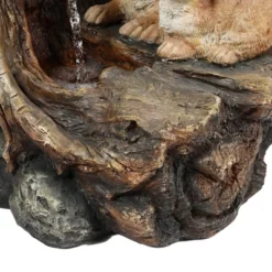 LuxenHome Resin Two Bunnies Tree Stump Outdoor Fountain With LED Lights 12 LuxenHome Resin Two Bunnies Tree Stump Outdoor Fountain With LED Lights -LuxenHome GUEST 6e26c724 3e41 4041 8100 88eaa40aff44