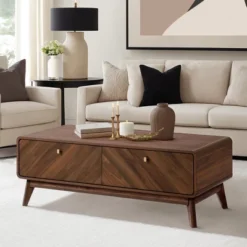 LuxenHome Mid-Century Modern Coffee Table With Storage, 47" Live Edge Columbia Walnut Engineered Wood Boho Center Accent Table Brown 11 LuxenHome Mid-Century Modern Coffee Table With Storage, 47" Live Edge Columbia Walnut Engineered Wood Boho Center Accent Table Brown -LuxenHome GUEST 6e28190c 836f 4f3a b4eb b920870cb366