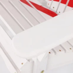LuxenHome Adirondack USA Flag Patriotic Outdoor Wood Chair White -LuxenHome GUEST 6ea598d4 e720 401d a88f fcaa9628bb69