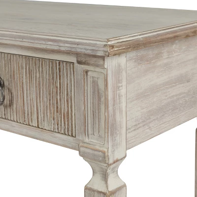 LuxenHome Whitewashed Wood 3-Drawer 1-Shelf Console And Entry Table 11 LuxenHome Whitewashed Wood 3-Drawer 1-Shelf Console And Entry Table - Image 11