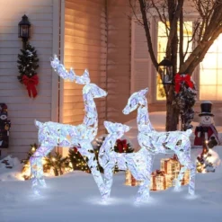 LuxenHome 3-Piece Multi-Color Snowflake Deer Family Outdoor Holiday Decoration With 460 Lights -LuxenHome GUEST 6ee40b24 4cca 43e2 ac57 9eda6cb89890