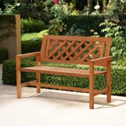 LuxenHome Laguna Solid Wood Outdoor Loveseat Park Bench 15 LuxenHome Laguna Solid Wood Outdoor Loveseat Park Bench -LuxenHome GUEST 6eedd335 09fe 455d 8483 45edcee733f8