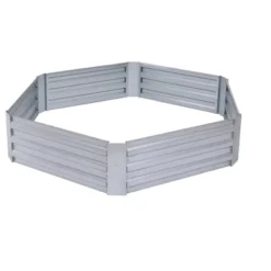LuxenHome Galvanized Steel Hexagon Raised Garden Bed Planter Silver -LuxenHome GUEST 6ff520a2 8251 4f6b 9bc1 428f6cd7812f