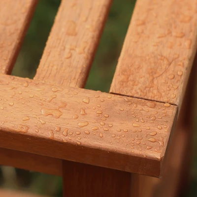 LuxenHome Carmel Solid Wood Outdoor Backless Dining Bench 4 LuxenHome Carmel Solid Wood Outdoor Backless Dining Bench - Image 4