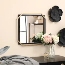 LuxenHome Gold And Black Metal Floating Frame Wall Accent Mirror Vanity Mirror 14 LuxenHome Gold And Black Metal Floating Frame Wall Accent Mirror Vanity Mirror -LuxenHome GUEST 70dec42a 8421 4297 9458 e75c929f79e3