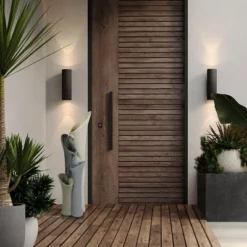 LuxenHome Gray Resin Classical Fluted Columns Outdoor Fountain -LuxenHome GUEST 72170eab 3e45 4d37 8db4 c7fa38fef7ba