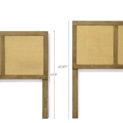 LuxenHome Natural Finish Rubberwood With Rattan Panels Headboard, Queen Brown 17 LuxenHome Natural Finish Rubberwood With Rattan Panels Headboard, Queen Brown -LuxenHome GUEST 7313efdc 73a6 4c38 b041 29af92b366af