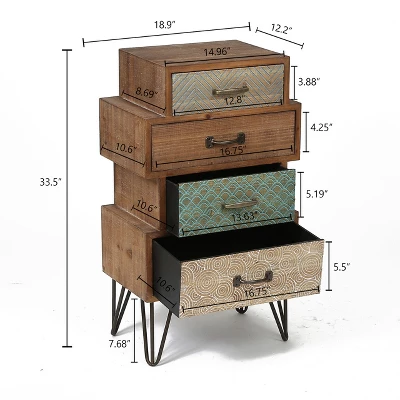 LuxenHome 4-Drawer 33" H X 18.9" W Wood Accent Chest. 3 LuxenHome 4-Drawer 33" H X 18.9" W Wood Accent Chest. - Image 3