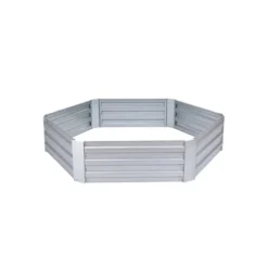 LuxenHome Galvanized Steel Hexagon Raised Garden Bed Planter Silver -LuxenHome GUEST 73fa0cf0 ff57 4f98 800e 7ebea736561b