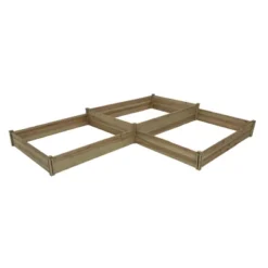 LuxenHome Wood Three Section L-Shaped Raised Garden Bed Brown -LuxenHome GUEST 74a4f32c 6ff2 4234 934a f586659cb9ed