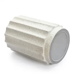 LuxenHome Off White With Gray Cement Round Side Table -LuxenHome GUEST 750ad030 7429 4baf a39d 8c4dd7525714