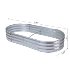 LuxenHome 6ft X 3ft Oval Galvanized Steel Raised Garden Bed Planter 11 LuxenHome 6ft X 3ft Oval Galvanized Steel Raised Garden Bed Planter -LuxenHome GUEST 766f8c04 c072 44a9 a916 226aa46a4860